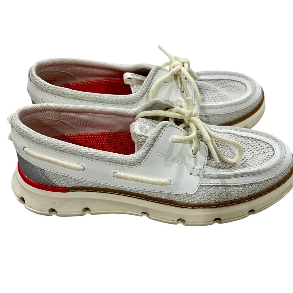 Cole Haan Zerogrand White Mesh Leather Boat Shoes W25924 Grand 360 Womens 7B